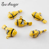 Enamel Fish Cartoon Bells Pet Hanging Bell Christmas Charms Decor