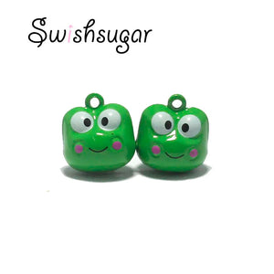 Enamel Frog Jingle Bells Charms for Christmas Party Favor Decor