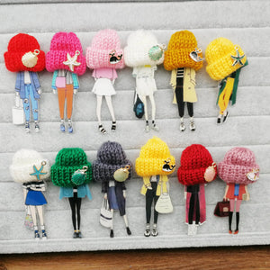 Enamel Sunglasses Brooch Pins Cartoon Models Acrylic Clothing Jewelry
