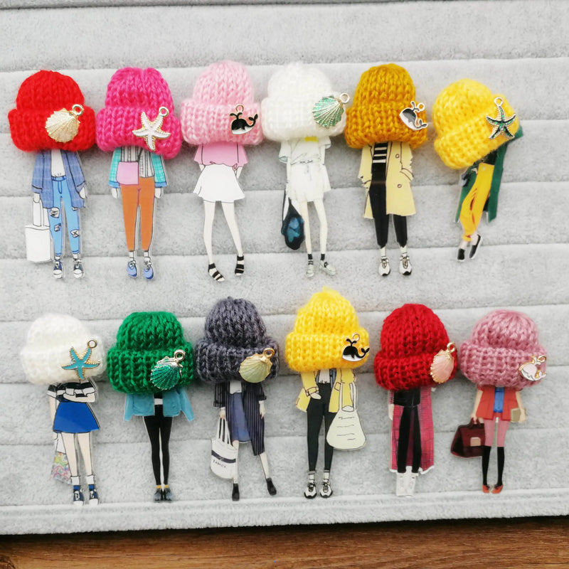 Enamel Sunglasses Brooch Pins Cartoon Models Acrylic Clothing Jewelry