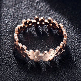 Rose Gold Lucky Leaf Engagement Ring for Women