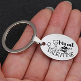 Cat Mom Keychain, My Cat is my Valentine