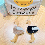 Ostrich Key Chain Cartoon Soft Stuffed Animal Keychain Couple Car Bag Pendant