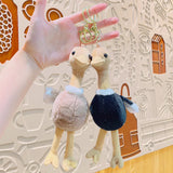 Ostrich Key Chain Cartoon Soft Stuffed Animal Keychain Couple Car Bag Pendant