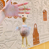 Ostrich Key Chain Cartoon Soft Stuffed Animal Keychain Couple Car Bag Pendant
