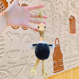 Ostrich Key Chain Cartoon Soft Stuffed Animal Keychain Couple Car Bag Pendant