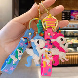 Fairytale PVC Unicorn Keychain 3D Horse Car Key Ring Holder Bag Charms