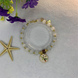 8mm Cat Eye Stone Pendant Bracelet Round Beads Jewelry Women Y918