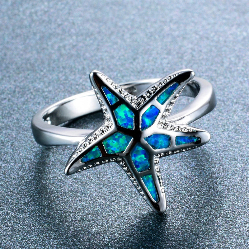 Vintage Fire Opal Starfish Ring for Women