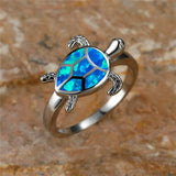 Fire Opal Stone Ring Turtle Ring Vintage Jewelry