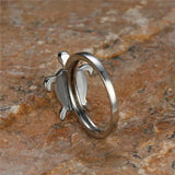 Fire Opal Stone Ring Turtle Ring Vintage Jewelry