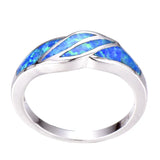 Fire Opal Stone Ring Silver Finger Ring Wedding Engagement Rings
