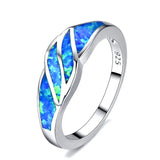 Fire Opal Stone Ring Silver Finger Ring Wedding Engagement Rings