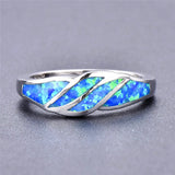 Fire Opal Stone Ring Silver Finger Ring Wedding Engagement Rings
