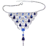 Red Water Drop Anklet Silver Rhinestone Anklets