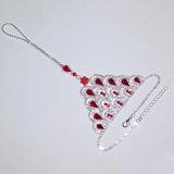 Red Water Drop Anklet Charm Silver Rhinestone Anklets for Women