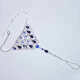 Red Water Drop Anklet Silver Rhinestone Anklets