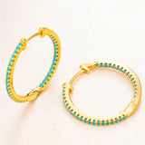 Zircon Hoop Earrings Classic Wedding Crystal Round Earrings