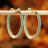 Zircon Hoop Earrings Classic Wedding Crystal Round Earrings