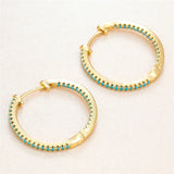 Zircon Hoop Earrings Classic Wedding Crystal Round Earrings