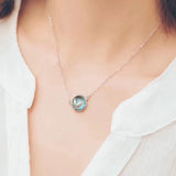 Crystal Moonstone Pendant Necklace 925 Sterling Silver Chain Women Mermaid Tail