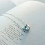 Crystal Moonstone Pendant Necklace 925 Sterling Silver Chain Women Mermaid Tail