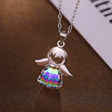 Crystal Stone Pendant Necklace Sterling Silver Chain Necklaces For Women