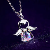 Crystal Stone Pendant Necklace Sterling Silver Chain Necklaces For Women