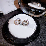 Smiling Face Small Earrings 925 Silver Prevent Allergy Crystal Jewelry