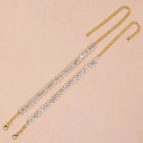 Yellow Silver Rhinestone Anklet Charm for Women