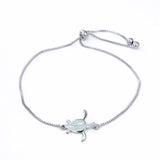 Small Turtle Bracelet Opal Stone Vintage Silver Chain Necklaces
