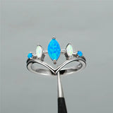 Fire Opal Ring Silver Band Wedding Love Engagement Rings