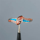 Rose Silver Crystal Oval Ring for Women
