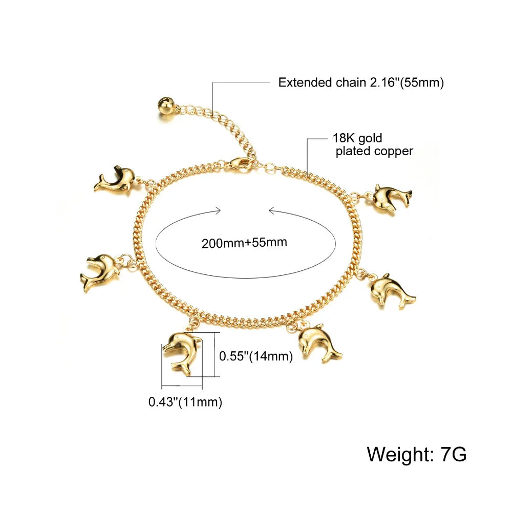 Vintage Fished Pendant Anklets Women Ankle Jewelry