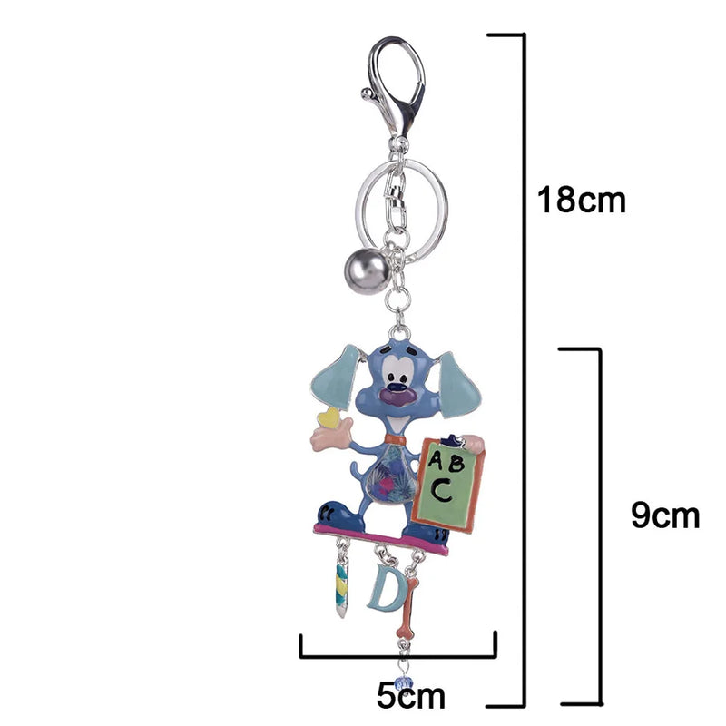 Flamingo Key Chain Alloy Enamel Bird Dog Pendant Keychains Charm Keyring