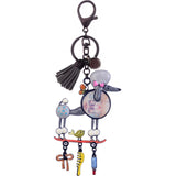 Flamingo Key Chain Alloy Enamel Bird Dog Pendant Keychains Charm Keyring