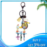 Flamingo Key Chain Alloy Enamel Bird Dog Pendant Keychains Charm Keyring