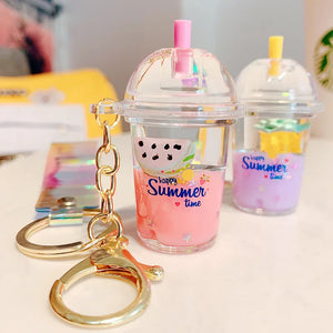 Anime Fruit Acrylic Milk Bottle Keychain Drift Bottle Keyring