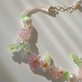 Boho Flower Bracelet Seed Beads Choker Charm Jewelry