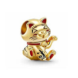 Fortune Cat 925 Silver Ox Beads for Bracelet DIY Bangle Making