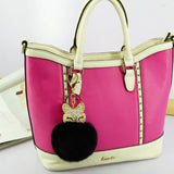 Fox Key Chain Rabbit Fur Pompom Ball Rhinestone Bag Pendant
