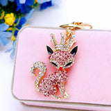 Foxes Keychain Crown Queen Animal Shape Key Rings Chain Bag Jewelry Pendant