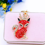 Foxes Keychain Crown Queen Animal Shape Key Rings Chain Bag Jewelry Pendant