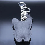 French Bulldog Crystal Tassel Keychain Bag Accessories