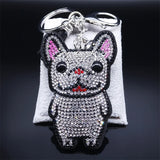 French Bulldog Crystal Tassel Keychain Bag Accessories