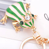 Frog Pendant Key Chain Rhinestone Tassel Car Keychain Key Ring Holder CH3529