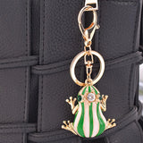 Frog Pendant Key Chain Rhinestone Tassel Car Keychain Key Ring Holder CH3529