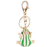 Frog Pendant Key Chain Rhinestone Tassel Car Keychain Key Ring Holder CH3529