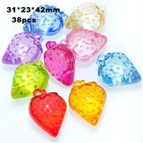 Strawberry Shape Acrylic Necklace Pendants DIY Charms