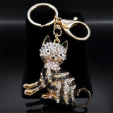 Crystal Cat Kitten Keychain Rhinestone Charm Bag Car Accessories Gift